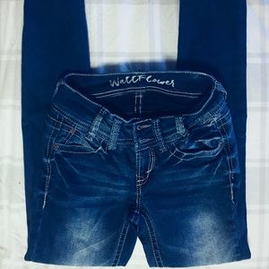 Curvy Embroidered Slim fit Jeans Size 0